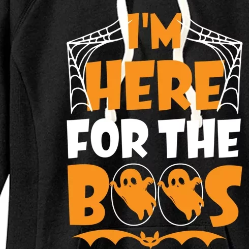 Im Here For Boos Halloween Funny Ghost Ing Product Gift Women's Fleece Hoodie