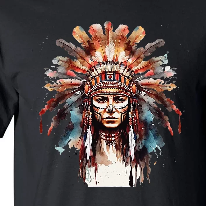 Indian Headpiece feathers Native American Tall T-Shirt