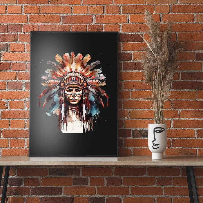 Indian Headpiece feathers Native American Poster