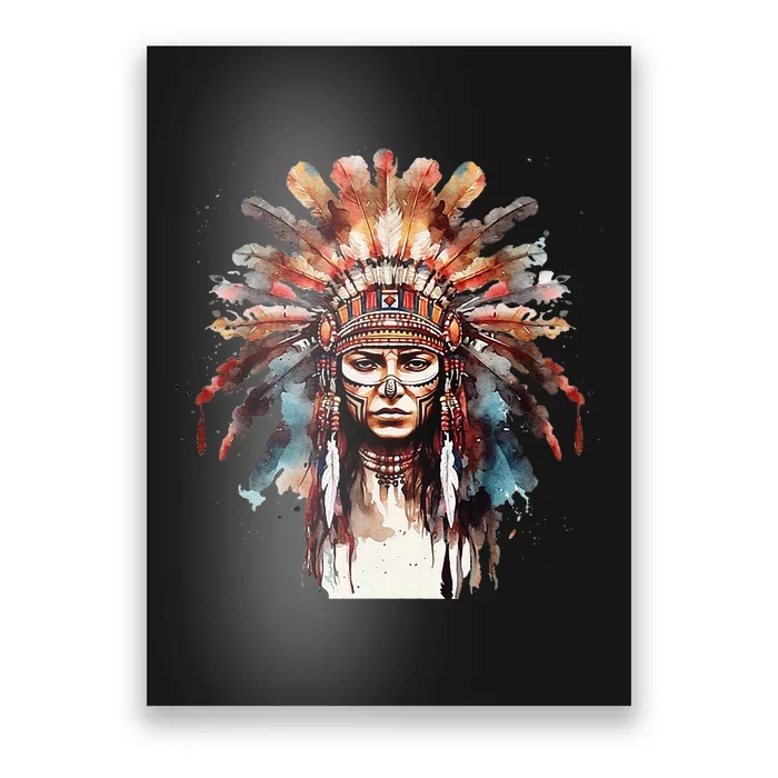 Indian Headpiece feathers Native American Poster