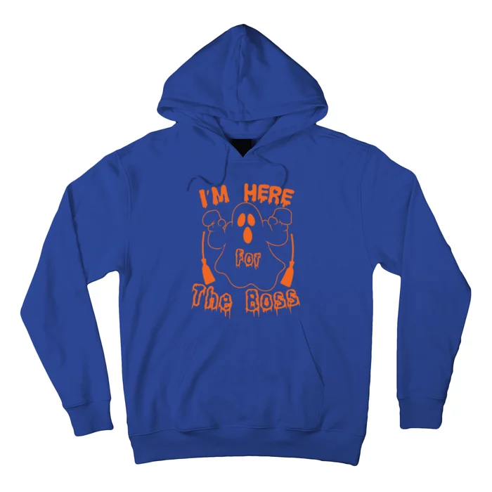 Im Here For The Boss Spooky Ghost Moon Halloween Witch Cute Gift Hoodie