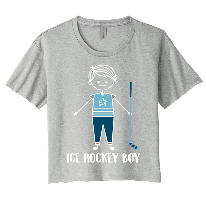 Ice Hockey Funny Gift Team Player Coach Goalie Ice Hockey Funny Gift Women's Crop Top Tee