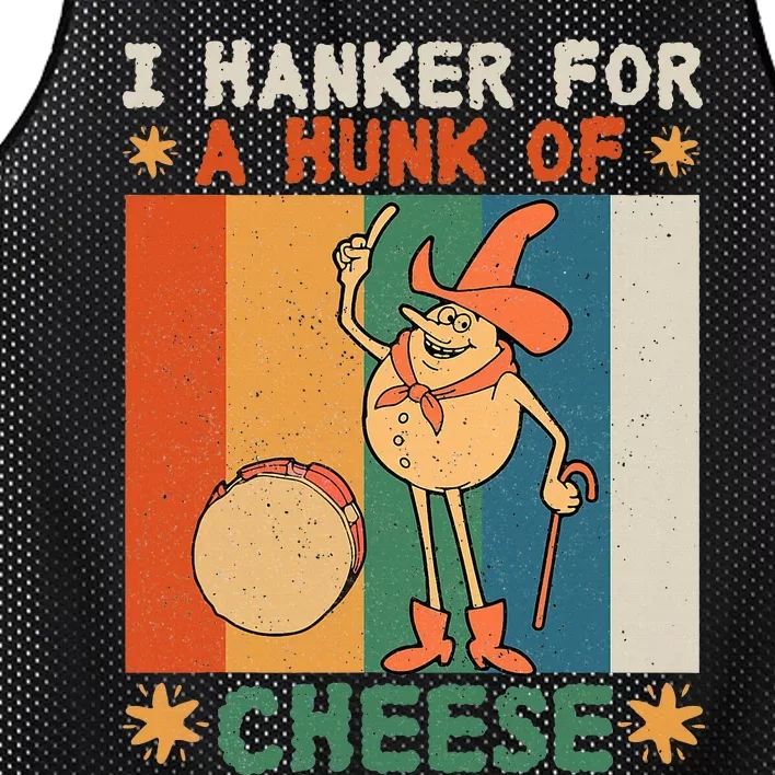 I Hanker For A Hunk Of Cheese Retro Mesh Reversible Basketball Jersey Tank