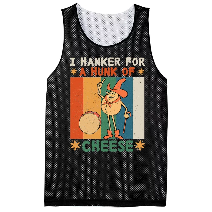 I Hanker For A Hunk Of Cheese Retro Mesh Reversible Basketball Jersey Tank