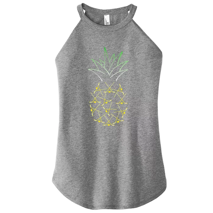 Ice Hockey Funny Pineapple Hawaii For Hockey Player Women’s Perfect Tri Rocker Tank