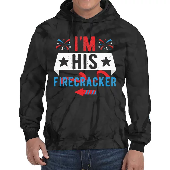 I'm His Firecracker Cute 4th Of July Matching Couple For Her Tie Dye Hoodie