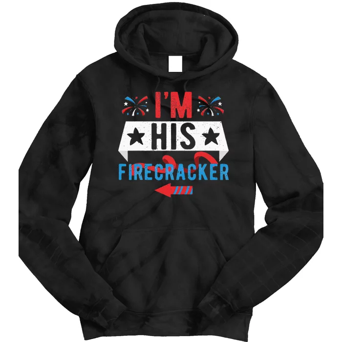 I'm His Firecracker Cute 4th Of July Matching Couple For Her Tie Dye Hoodie