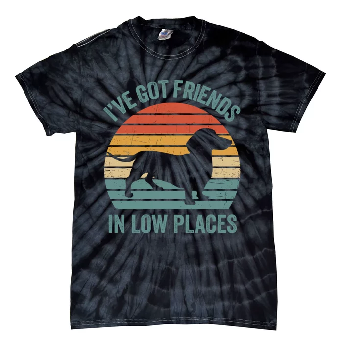 I Have Got Friends In Low Places Wiener Dog Vintage Tie-Dye T-Shirt