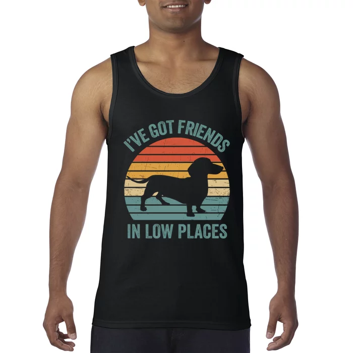 I Have Got Friends In Low Places Wiener Dog Vintage Tank Top