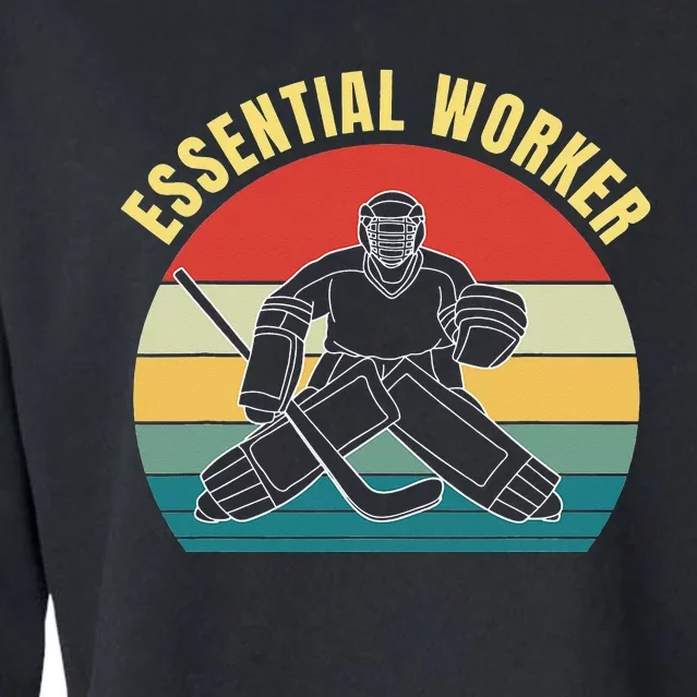 Ice Hockey Goalie Goalkeeper Funny Cropped Pullover Crew