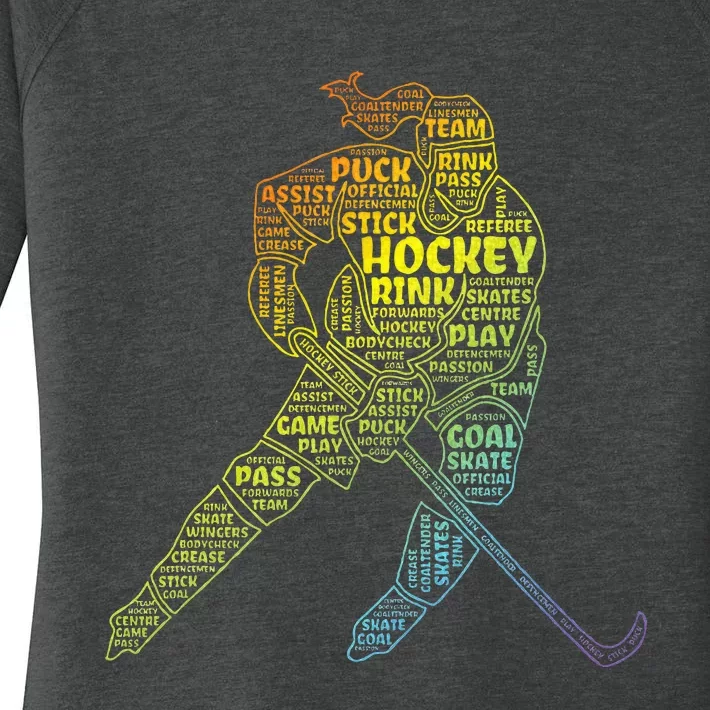 Ice Hockey Girl Women's Perfect Tri Tunic Long Sleeve Shirt