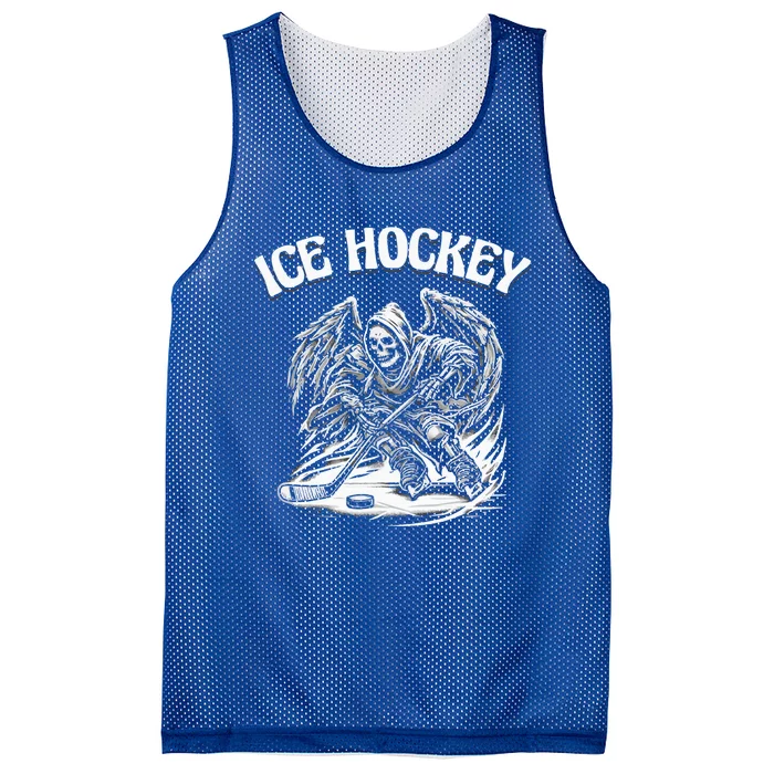 Ice Hockey Grim Reaper Skeleton Wings Gift Mesh Reversible Basketball Jersey Tank