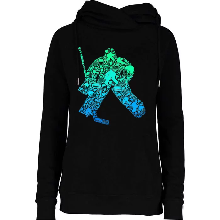 Ice Hockey Goalie Hockey Player Womens Funnel Neck Pullover Hood