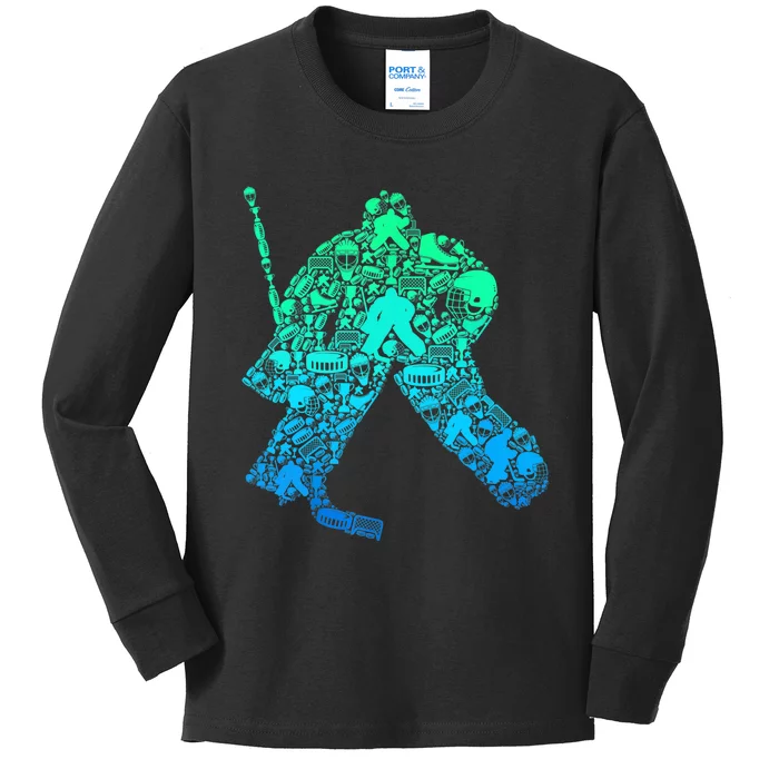 Ice Hockey Goalie Hockey Player Kids Long Sleeve Shirt