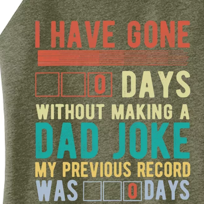 I Have Gone 0 Days Without Making A Dad Joke Fathers Day Women’s Perfect Tri Rocker Tank