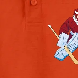 Ice Hockey Goalie Christmas Funny Ice Hockey Xmas Santa Gift Dry Zone Grid Performance Polo