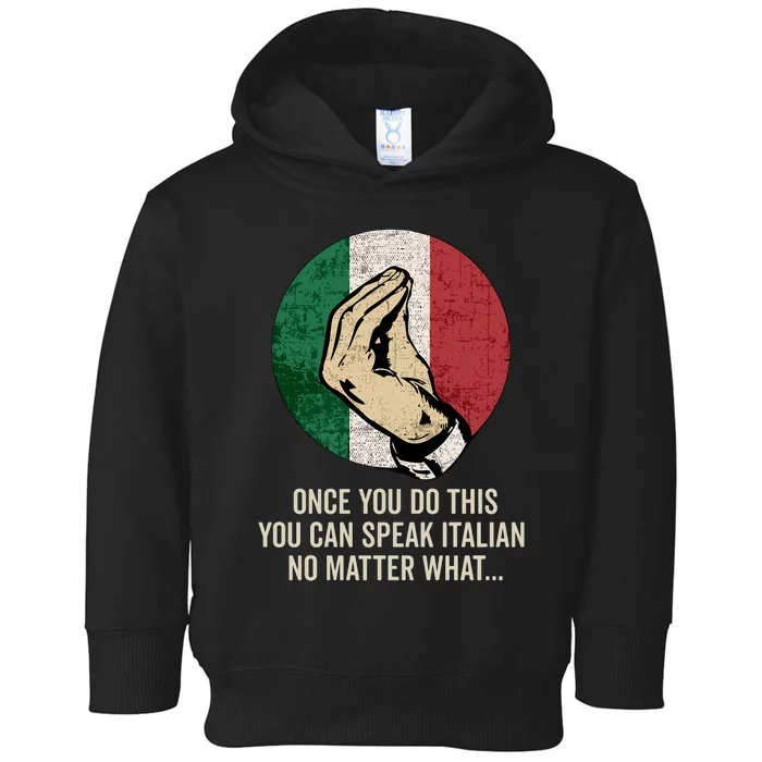 Italian Hand Gesture Italia Italy Italiano Flag Toddler Hoodie