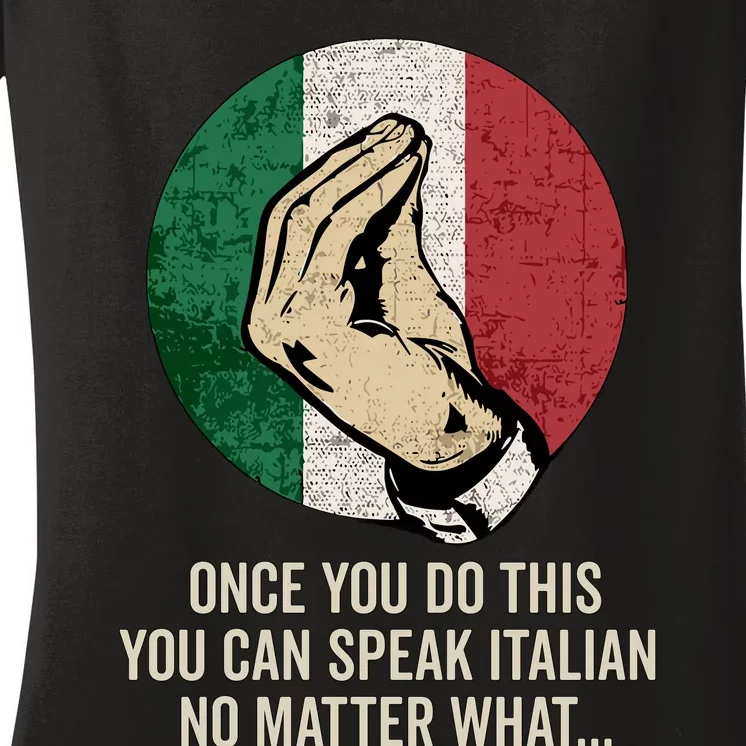 Italian Hand Gesture Italia Italy Italiano Flag Women's V-Neck T-Shirt