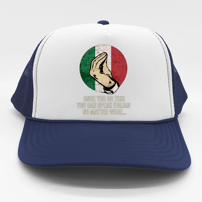 Italian Hand Gesture Italia Italy Italiano Flag Trucker Hat