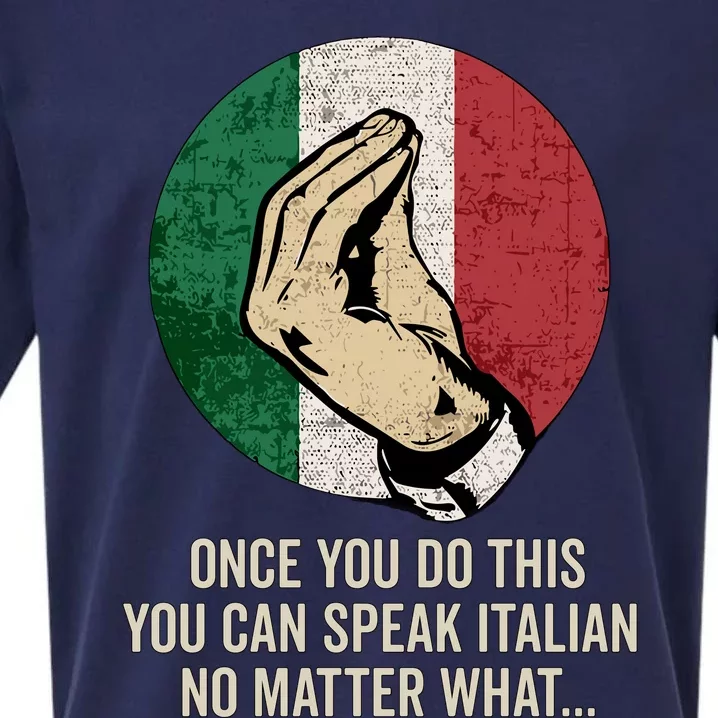 Italian Hand Gesture Italia Italy Italiano Flag Sueded Cloud Jersey T-Shirt