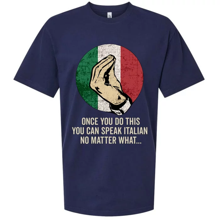 Italian Hand Gesture Italia Italy Italiano Flag Sueded Cloud Jersey T-Shirt