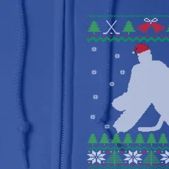 Ice Hockey Goalie And Goaltending Ugly Christmas Gift Full Zip Hoodie