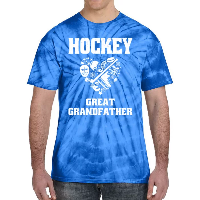 Ice Hockey Great Grandfather Love Heart Game Day Sports Fun Gift Tie-Dye T-Shirt