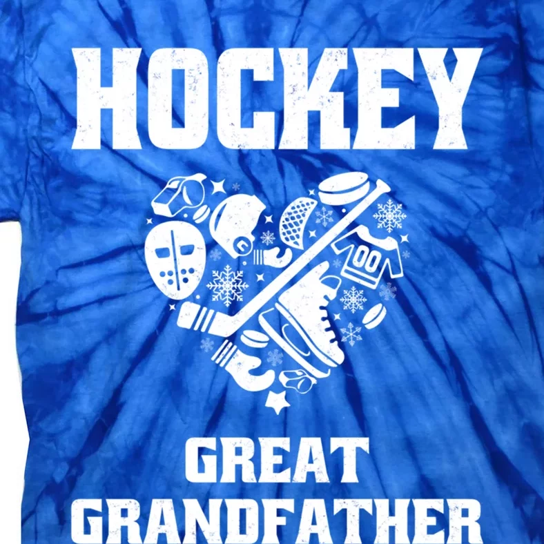 Ice Hockey Great Grandfather Love Heart Game Day Sports Fun Gift Tie-Dye T-Shirt