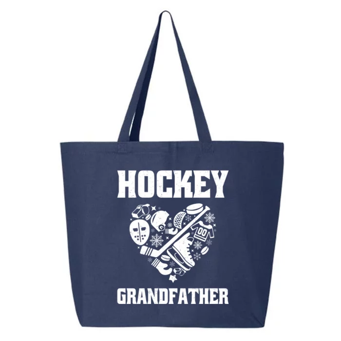 Ice Hockey Grandfather Love Heart Game Day For Winter Sports Funny Gift 25L Jumbo Tote