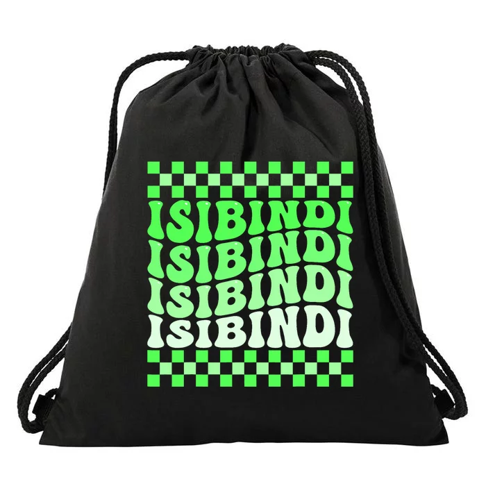 Isibindi House Green Retro Groovy Social Psychology Isibindi Drawstring Bag