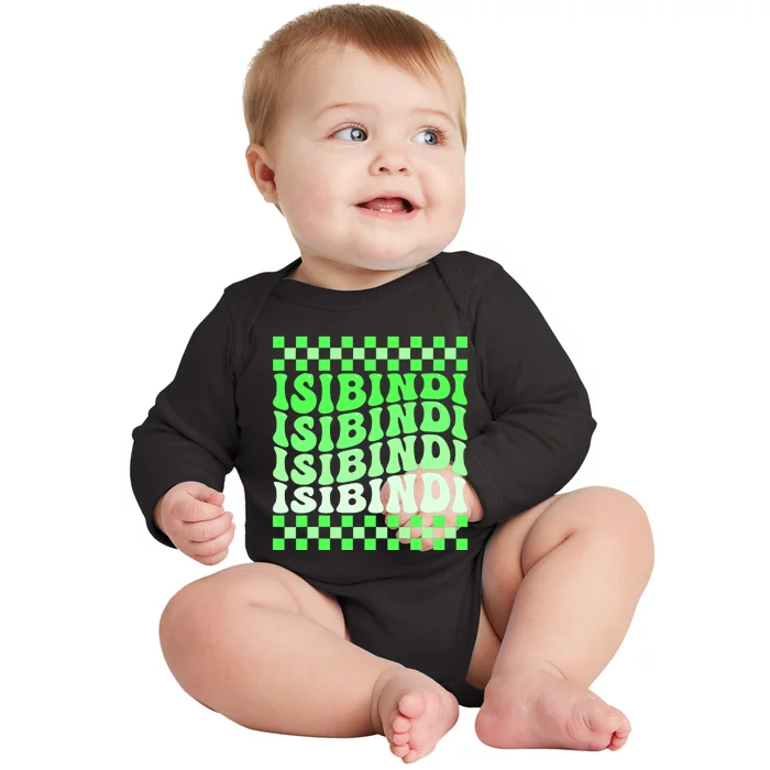 Isibindi House Green Retro Groovy Social Psychology Isibindi Baby Long Sleeve Bodysuit