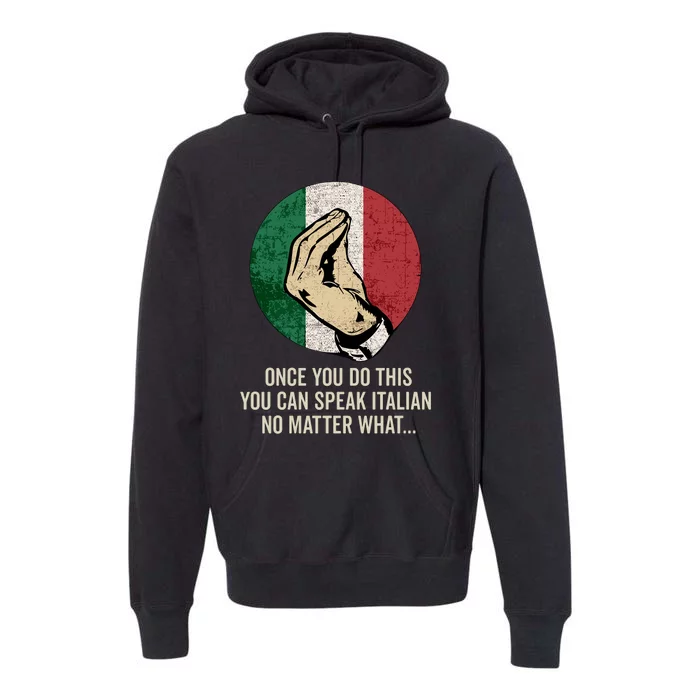 Italian Hand Gesture Italian Flag Premium Hoodie