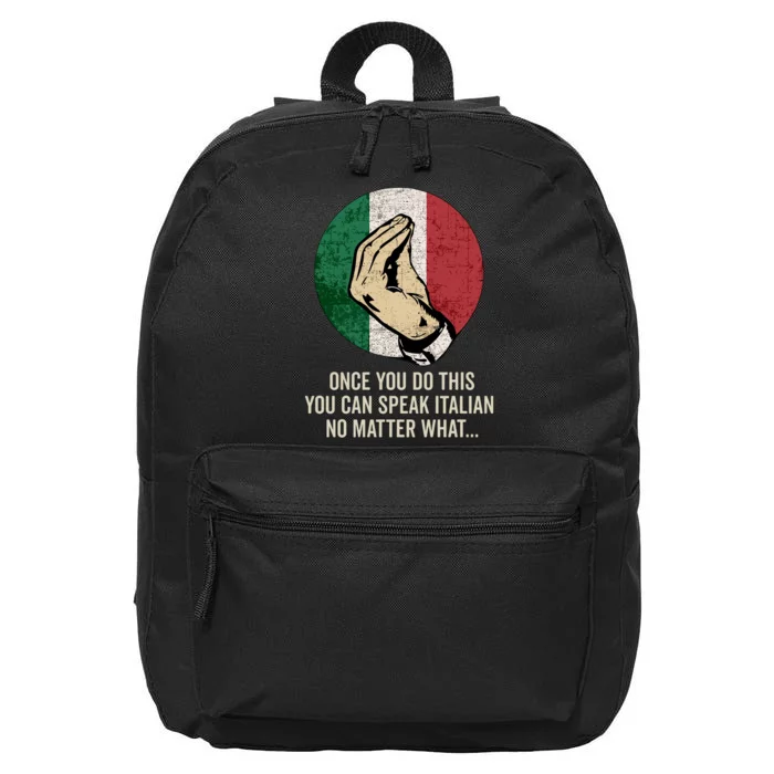 Italian Hand Gesture Italian Flag 16 in Basic Backpack