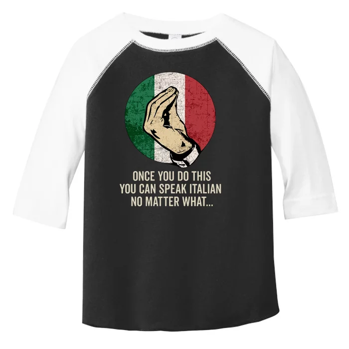 Italian Hand Gesture Italian Flag Toddler Fine Jersey T-Shirt