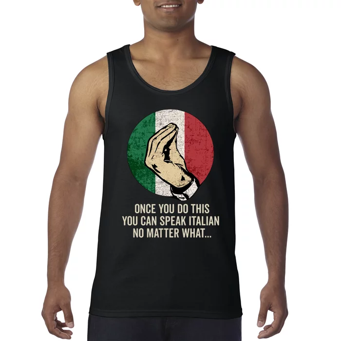 Italian Hand Gesture Italian Flag Tank Top