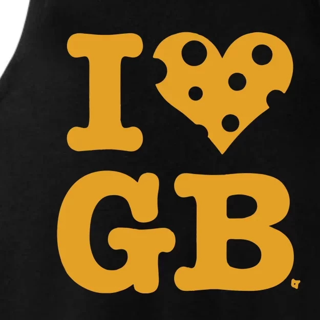 I Heart Gb Green Bay Ladies Tri-Blend Wicking Tank