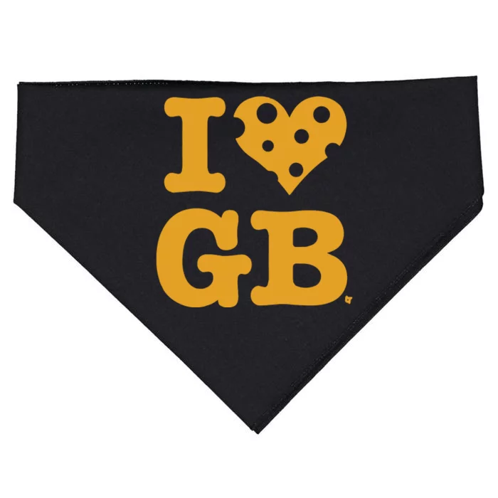 I Heart Gb Green Bay USA-Made Doggie Bandana