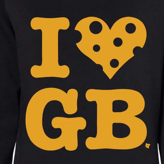 I Heart Gb Green Bay Womens California Wash Sweatshirt