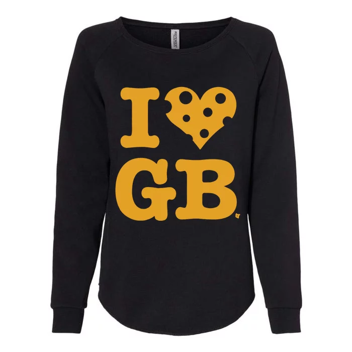 I Heart Gb Green Bay Womens California Wash Sweatshirt