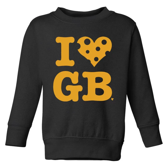 I Heart Gb Green Bay Toddler Sweatshirt