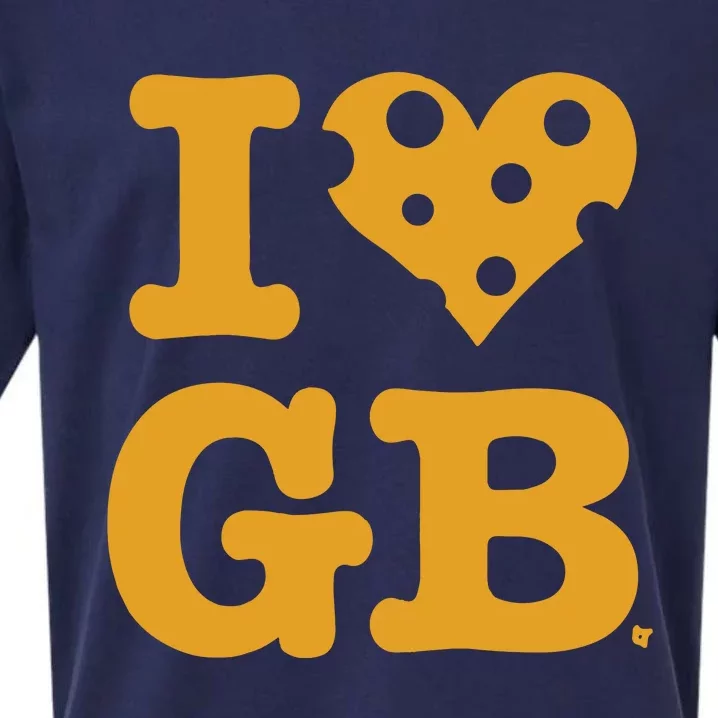 I Heart Gb Green Bay Sueded Cloud Jersey T-Shirt