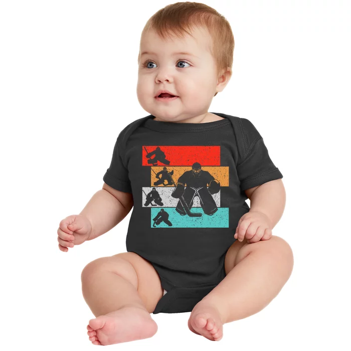 Ice Hockey Goalie Hockey Player Baby Bodysuit