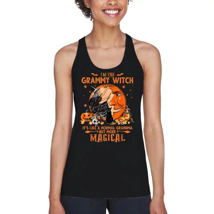 IM He Grammy Witch ItS Like A Normal Grandma Witch Broom Women's Racerback Tank