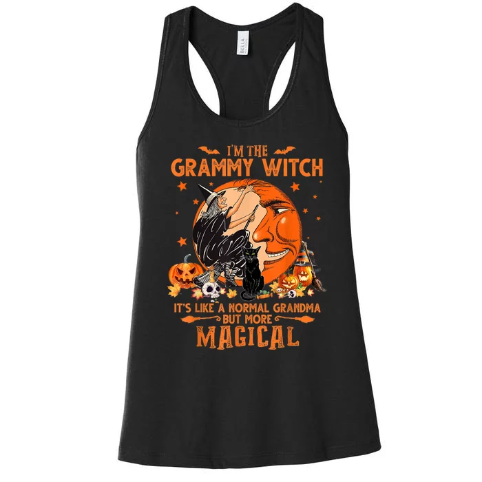 IM He Grammy Witch ItS Like A Normal Grandma Witch Broom Women's Racerback Tank