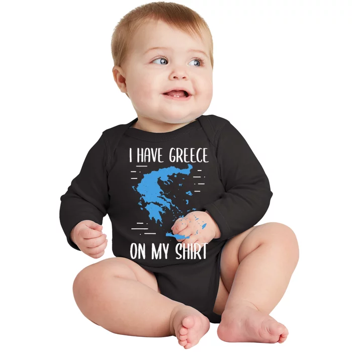 I Have Greece On My Geographer Geography Teacher Baby Long Sleeve Bodysuit