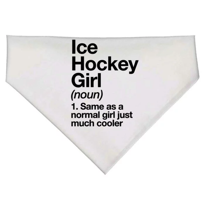 Ice Hockey Girl Definition T Funny &Amp; Sassy Sports USA-Made Doggie Bandana