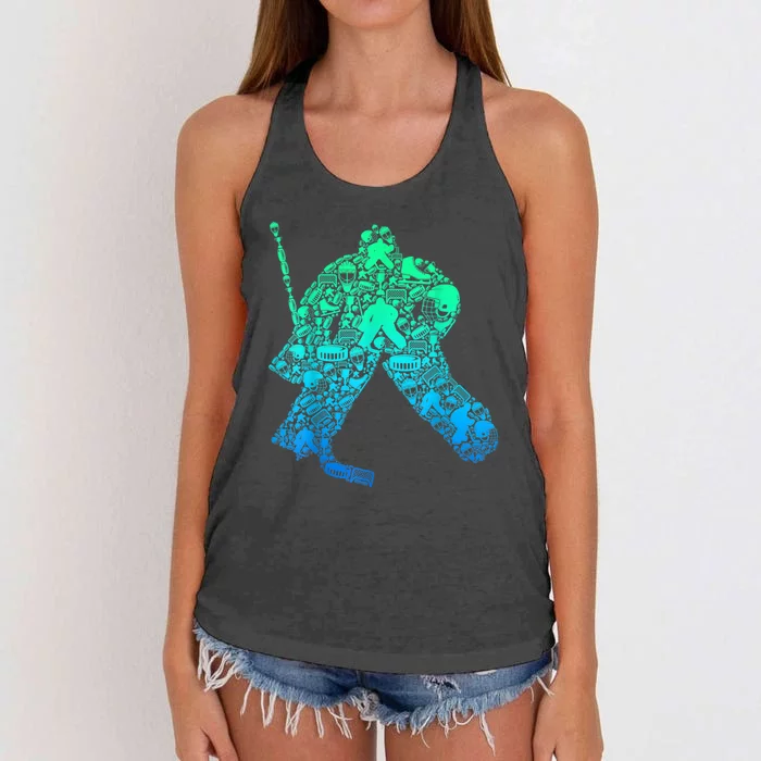 Ice Hockey Goalie Hockey Player Women's Knotted Racerback Tank