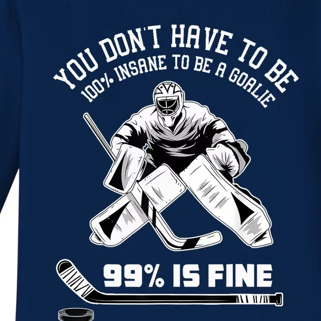 Ice Hockey Goalkeeper Goaltender - Ice Hockey Goalie Baby Long Sleeve Bodysuit