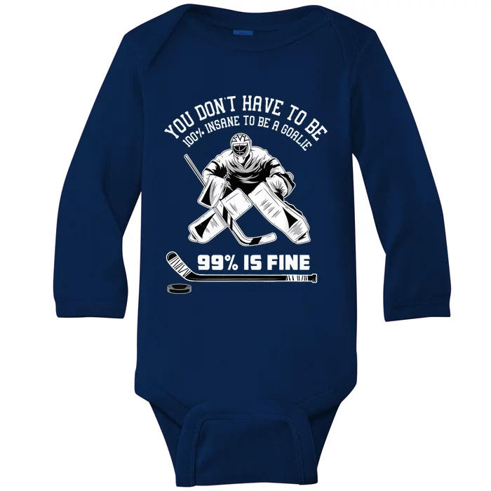 Ice Hockey Goalkeeper Goaltender - Ice Hockey Goalie Baby Long Sleeve Bodysuit