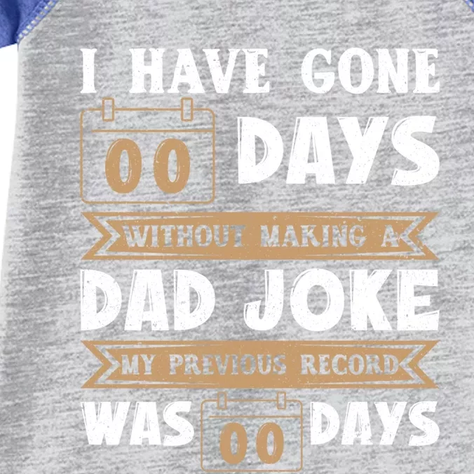 I Have Gone 0 Days Without Making A Dad Joke Fathers Day Cute Gift Infant Baby Jersey Bodysuit